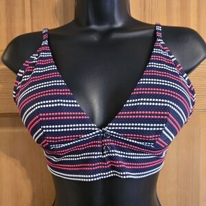 Aerie coral and Blue Bikini Top with pullover style